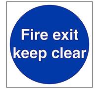 VSafety 18003AT-S'Fire Exit Keep Clear' Segnale, quadrato, 200 mm x 200 mm (confezione da 3)