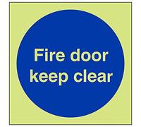 Vsafety 18005 af-g "Fire Door Keep Clear" Sign, quadrato, 100 mm x 100 mm (confezione da 3)