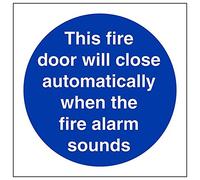 VSafety 18006AF-R'Automatic Fire Door - Cartello quadrato, 100 mm x 100 mm (confezione da 3)