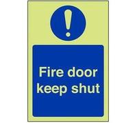 vsafety 18035 AG-G obbligatoria Cartello, "Fire Door Keep Shut, verticale, in plastica, 100 mm x 150 mm, colore: blu