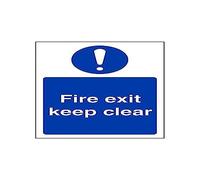 Vsafety 18037 ag-r "Fire exit Keep Clear" Sign, ritratto, 100 mm x 150 mm (confezione da 3)