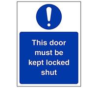 VSafety 18042AN-S'This Door Must Be Kept Locked Shut' Segnale, 150 mm x 200 mm (confezione da 3)