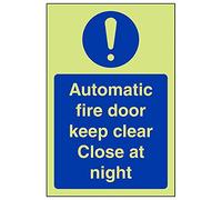 Vsafety 18047 ag-g "Automatic Fire Door Keep Clear/Close..." Sign, 100 mm x 150 mm (confezione da 3)