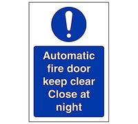 Vsafety 18047 ag-r "Automatic Fire Door Keep Clear/Close..." Sign, 100 mm x 150 mm (confezione da 3)