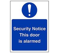Vsafety 18061 an-s "Avviso di sicurezza/this Door is Alarmed" Sign, 150 mm x 200 mm (confezione da 3)