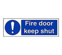 vsafety 18067 ax-s obbligatoria scritta "Fire Door Keep Shut, vinile autoadesivo, paesaggio, 300 mm x 100 mm, colore: blu