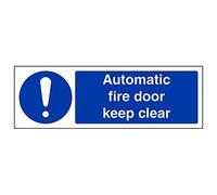 VSafety 18068AX-S - Segnale automatico per porta antincendio, 300 x 100 mm, confezione da 3