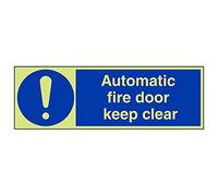 Vsafety 18068bp-g "Automatic Fire Door Keep Clear" Sign, 600 mm x 200 mm (confezione da 3)