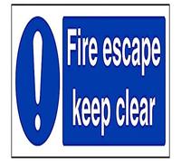 vsafety 18070 ax-s obbligatoria Cartello, Fire Escape Keep Clear "," autoadesivo, paesaggio, 300 mm x 100 mm, colore: blu