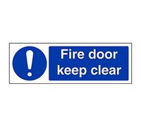 Vsafety 18071 ax-s "Fire Door Keep Clear" Sign, paesaggio, 300 mm x 100 mm (confezione da 3)