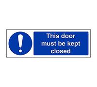 Vsafety 18075 ax-s "Questa porta deve essere conservato chiuso" Sign, paesaggio, 300 mm x 100 mm (confezione da 3)