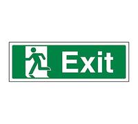 vsafety 21010 ax-s condizioni di sicurezza EXIT Sign Exit Man Finale, sinistra, paesaggio, vinile autoadesivo, 300 mm x 100 mm, colore: verde