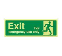 VSafety 21013AX-R'Exit For Emergency Use Only Man Right', 300 mm x 100 mm (confezione da 3)