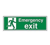 vsafety 21015bj-s condizioni di sicurezza EXIT Sign, Uscita di emergenza, paesaggio, vinile autoadesivo, 450 mm x 150 mm, colore: verde