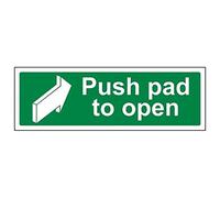vsafety 22002 ax-s condizioni di sicurezza porta segno, "Push per aprire, paesaggio, vinile autoadesivo, 300 mm x 100 mm, colore: verde