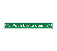 vsafety 22006bu-s condizioni di sicurezza "Push Bar per aprire Targa per porta, autoadesivo, paesaggio, 600 mm x 75 mm, colore: verde