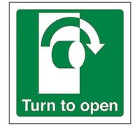 VSafety 22018AF-R'Turn To Open Clockwise' - Segnale quadrato, 100 mm x 100 mm, confezione da 3