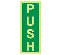 Vsafety 22019 aa-g "Push sicuro condizione targa per porta, Glow in the Dark, 1 mm, verticale, in plastica, 60 mm x 150 mm, verde