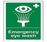 vsafety 23004 AG-R "emergenza per lavaggio occhi condizioni di sicurezza generale Sign, Plastica rigida, verticale, 100 mm x 150 mm, colore: verde