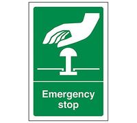 Vsafety 23005 ag-s "Emergency stop Sign, ritratto, 100 mm x 150 mm (confezione da 3)