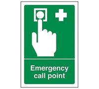 Vsafety 23009 ag-r "punto di chiamata di emergenza segno, ritratto, 100 mm x 150 mm (confezione da 3)