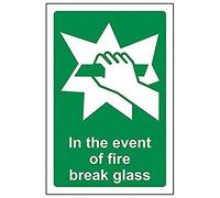 Vsafety 23016 ag-g in caso d' incendio rottura vetro "Sign, 100 mm x 150 mm (confezione da 3)