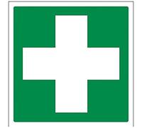 vsafety 31028 AT-R Logo "Primo soccorso First Aid" Generale, Plastica rigida, quadrato, 200 mm x 200 mm, colore: verde
