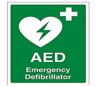 vsafety 31034 AN-R "AED defibrillatore emergenza primo soccorso" Generale, Plastica rigida, verticale, 150 mm x 200 mm, colore: verde