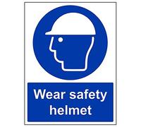 Vsafety 41002bc-s "Wear casco di sicurezza" Sign, ritratto, 300 mm x 400 mm (confezione da 3)