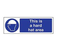 VSafety 41009AX-S 'This Is A Hard Hat Area' Segnale, orizzontale, 300 mm x 100 mm (confezione da 3)