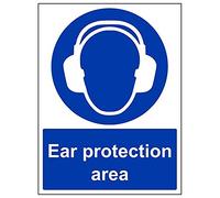 VSafety 41021BC-R'Ear Protection Area' - Segnale verticale, 300 mm x 400 mm (confezione da 3)