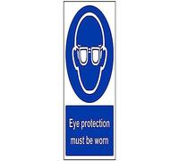 vsafety 41041 au-r "Obbligatorio proteggere gli occhi obbligatoria" DPI, Plastica rigida, ritratto, 200 mm x 300 mm, colore: blu