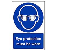 vsafety 41041 au-s "Obbligatorio proteggere gli occhi obbligatoria DPI, Autoadesivo, segno, verticale, 200 mm x 300 mm, colore: blu