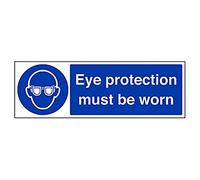 vsafety 41051bj-s "Obbligatorio proteggere gli occhi obbligatoria PPE Sign, Autoadesivo, paesaggio, 450 mm x 150 mm, colore: blu