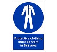 vsafety 41067 au-r "indumenti protettivi deve essere indossata in questo settore obbligatoria" DPI, Plastica rigida, ritratto, 200 mm x 300 mm, colore: blu