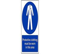 vsafety 41067 au-s "indumenti protettivi deve essere indossata in questo settore obbligatoria DPI, Autoadesivo, segno, verticale, 200 mm x 300 mm, colore: blu