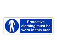 vsafety 41077 ax-r "indumenti protettivi deve essere indossata in questo settore obbligatoria" DPI, Plastica rigida, paesaggio, 300 mm x 100 mm, colore: blu