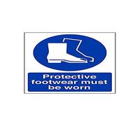 VSafety 41085AN-R - Cartello di sicurezza con scritta "Protective Footwear must be worn", 150 mm x 200 mm (confezione da 3)