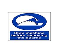 VSafety 42003AN-S'Stop Machine Before Removing The Guards' Segnale, 150 mm x 200 mm (confezione da 3)