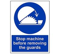 Vsafety 42003bc-s "stop Machine prima di rimuovere la guardia" Sign, 300 mm x 400 mm (confezione da 3)