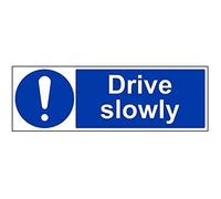 vsafety 43034bp-s obbligatoria generale Sign, Autoadesivo, drive lentamente, paesaggio, 600 mm x 200 mm, colore: blu