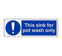 Vsafety 44054 ax-r "This sink for pot wash only Sign, paesaggio, 300 mm x 100 mm (confezione da 3)