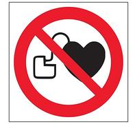 Vsafety 51005 at-s "No pacemaker logo Sign, quadrato, 200 mm x 200 mm (confezione da 3)