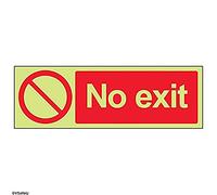 Vsafety 52002 ax-g divieto accesso Sign, Glow in the Dark 1 mm in plastica, No exit, paesaggio, 300 mm x 100 mm, rosso