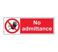 vsafety 52004bp-s "No admittance segnale" divieto di accesso, Autoadesivo, paesaggio, 600 mm x 200 mm, colore: nero/rosso