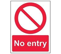 vsafety 52015 AN-R "" No Entry "divieto di accesso, Plastica rigida, verticale, 150 mm x 200 mm, colore: rosso