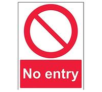 vsafety 52015bc-r "" No Entry "divieto di accesso, Plastica rigida, verticale, 300 mm x 400 mm, colore: rosso