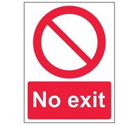 vsafety 52017 AN-R "No Exit cartello" divieto di accesso, Plastica rigida, verticale, 150 mm x 200 mm, colore: rosso