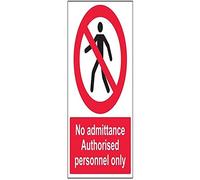 vsafety 52019bc-s "No ammettenza personale autorizzato solo/Segnale di divieto accesso pedonale", Autoadesivo, verticale, 300 mm x 400 mm, colore: nero/rosso