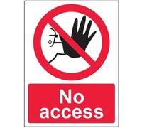 vsafety 52024 an-s "Nessun accesso divieto segno, Autoadesivo, verticale, 150 mm x 200 mm, colore: nero/rosso